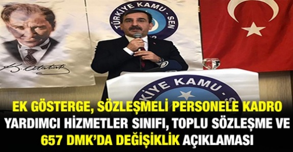 Önder Kahveci'den ek gösterge, sözleşmeli personele kadro, 657 DMK'da değişiklik ve yardımcı hizmetliler sınıfı açıklaması