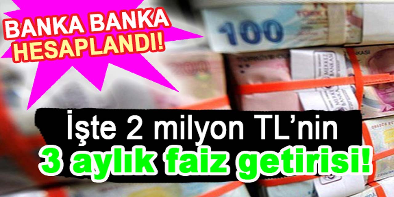 Bankaların mevduat faiz oranlarında REKOR! İşte 2 milyon TL'nin banka banka 3 aylık faiz getirisi