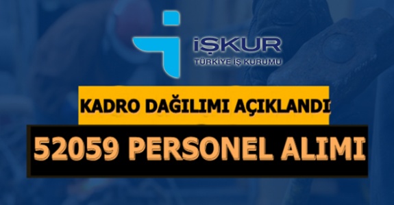 Türkiye İş Kurumu 52059 Personel Alımında Kadro Dağılımı Açıkladı (Ekim 2019)