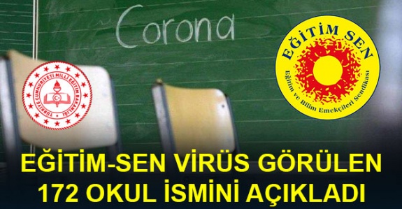 Eğitim-Sen, koronavirüs görülen 172 okul isimlerini açıkladı ( 7 Eylül 2020 )