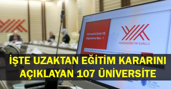 107 üniversite uzaktan eğitime dair kararını açıkladı