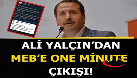 Ali Yalçın MEB'e "One minute!" Dedi!