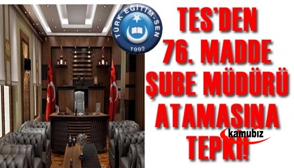 Türk Eğitim Sen'den 76.Madde Şube Müdürü Atamasına Tepki