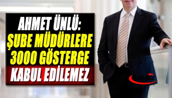 Yenişafak Gazetesi: Şube müdürlerine 3000 ek gösterge kabul edilemez!